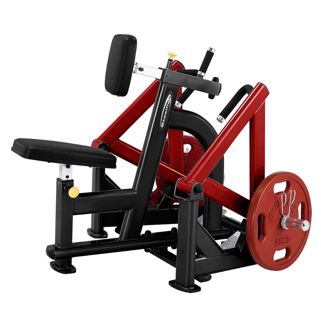 Maszyna na mięśnie grzbietu, wioślarz Steelflex PlateLoad line PLSR - Czarno-czerwony - Czarno-czerwony