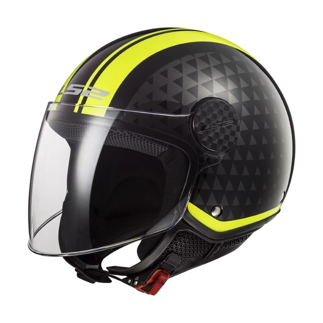 LS2 OF558 Sphere Lux Motorradhelm - Crush Black H-V Yellow
