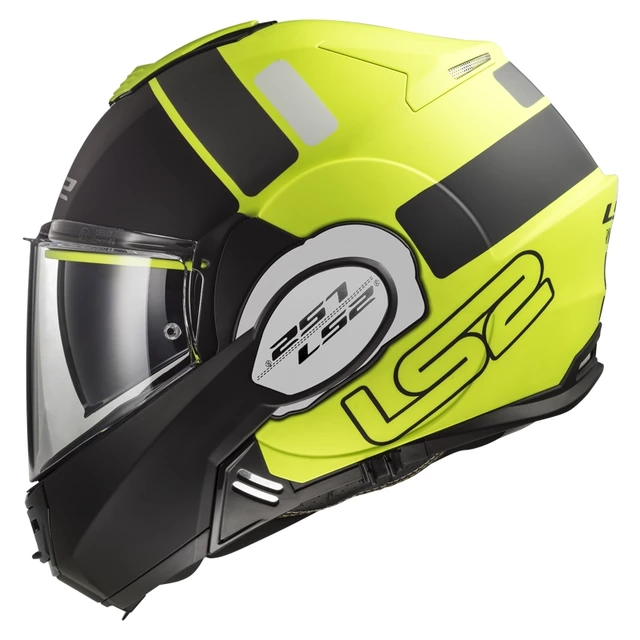 Flip-Up Motorcycle Helmet LS2 FF399 Valiant Lumen / H-V Yellow - Nucleus Black Glow Green