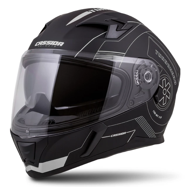 Motorcycle Helmet Cassida Integral 3.0 Turbohead - Black Matte/Gold - Matt Black/Silver