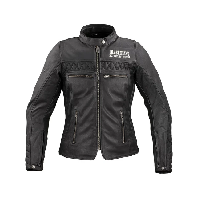 Women’s Leather Motorcycle Jacket W-TEC Black Heart Raptura - Black - Black