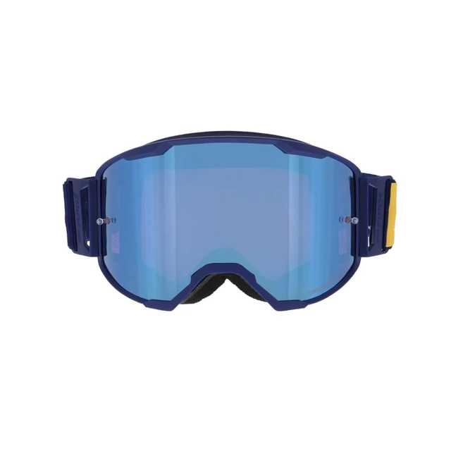 Motokrosové okuliare RedBull Spect Strive Panovision, modré matné, plexi modré zrkadlové