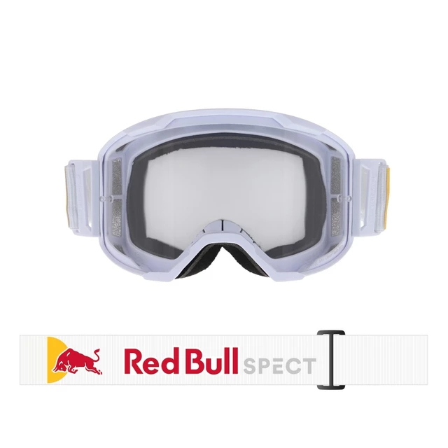 Motokrosové okuliare RedBull Spect Strive Panovision, biele matné, plexi číre