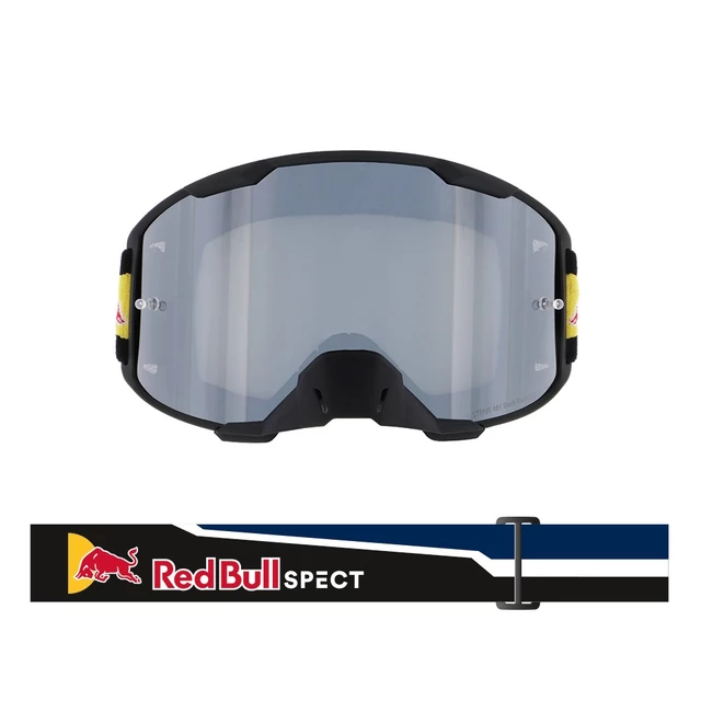 Motocross Goggles Red Bull Spect Strive, Matte Black, Silver Mirrored Lens