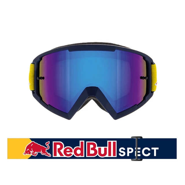 Motokrosové okuliare RedBull Spect Whip, modré matné, plexi modré zrkadlové