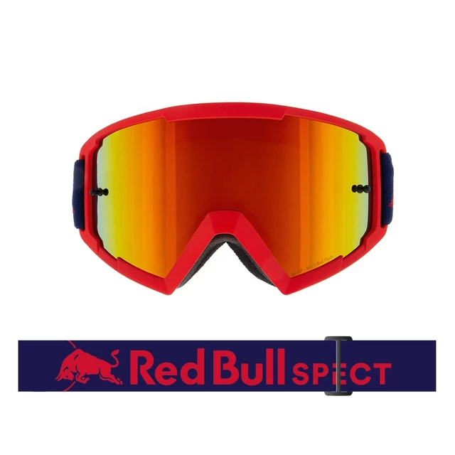 Motokrosové okuliare RedBull Spect Whip, červené matné, plexi červené zrkadlové
