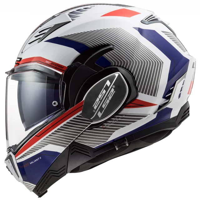 Výklopná moto přilba LS2 FF900 Valiant II Revo P/J - White Red Blue