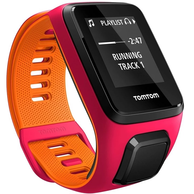 TomTom Sporttester Runner 3 Cardio + Music - schwarz-grün - rosa-orange
