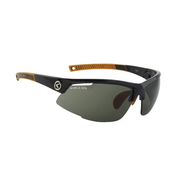 Radbrille KELLYS Force - Shiny Black, schwarz-orange mit dunklen Glässer