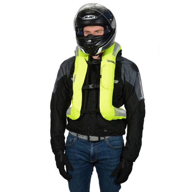 Airbagová vesta Helite Turtle 2 HiVis, mechanická s trhačkou - žlutá