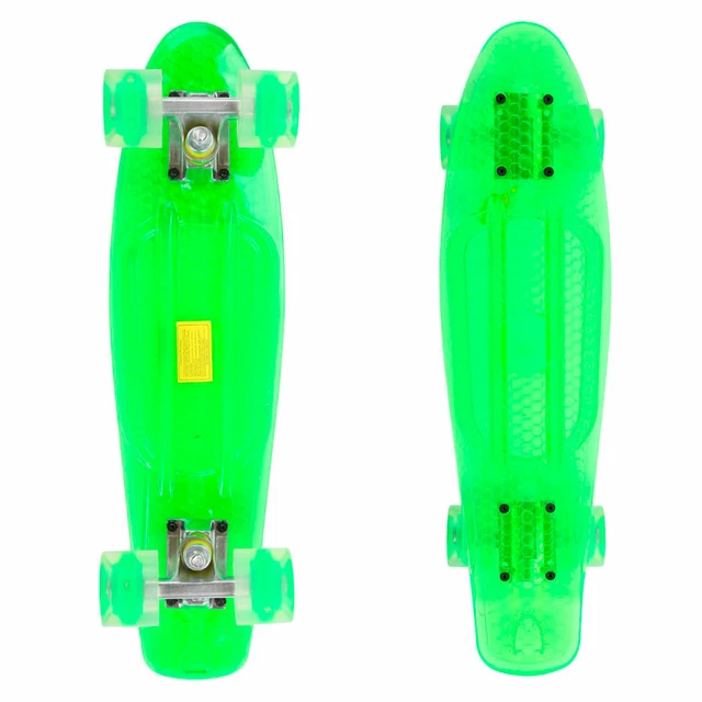 Pennyboard Maronad Retro Transparent W/ Light Up Wheels - Green