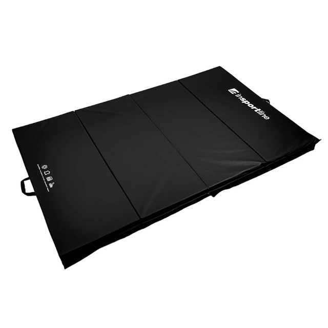 Folding Gymnastics Mat inSPORTline Kvadfold 200 x 120 x 5 cm - Black - Black