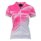 Női biciklis póló Crussis - fehér-rózsaszín