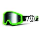 Motocross Goggles 100% Strata - Arkon Green, Silver Chrome Plexi with Pins for Tear-Off Foils