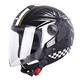 Open Face Helmet W-TEC FS-715B Union Black - Black and Graphics