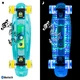 Light-Up Penny Board WORKER Ravery 22" with Bluetooth Speaker - Transparent Blue/Green