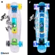 Svítící penny board WORKER Ravery 22" s bluetooth reproduktorem - transparentní modrá/zelená