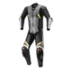 One-Piece Motorcycle Leather Suit Alpinestars Missile 2 Ignition Metallic Gray/Black/Yellow/Fluo Red - Metallic Grey/Black/Yellow/Fluo Red