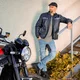 W-TEC Helsin Leder Motorradjacke - schwarz-weiß