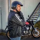 W-TEC Helsin Leder Motorradjacke - schwarz-weiß