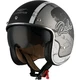 Motorcycle Helmet Vemar Chopper Rebel - Matt Black/White/Silver