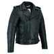 Leather Motorcycle Jacket BSTARD BSM 7830 - Black - Black