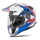 W-TEC Valso Grafik Motorradhelm - černo-šedo-fluo - bílo-červeno-modrá