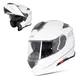 Flip-Up Motorcycle Helmet W-TEC Venero - Glossy Black-Gold - Glossy White