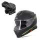 Flip-Up Motorcycle Helmet W-TEC Venero - Glossy Black-Neon Yellow - Glossy Black-Neon Yellow