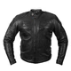 Men’s Leather Motorcycle Jacket W-TEC Urban Noir - Black - Black