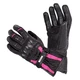 Дамски кожени мото ръкавици W-TEC Pocahonta - черно-розов - черно-розов