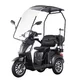 Three-Wheel Electric Scooter inSPORTline Zorica w/ Roof - Brown - Black