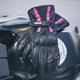 Дамски кожени мото ръкавици W-TEC Pocahonta - черно-розов