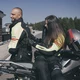Damskie skórzane rękawice motocyklowe W-TEC Perchta - Czarny