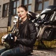 Damska skórzana kurtka motocyklowa W-TEC Black Heart Lizza - Brązowy Vintage