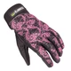 Women’s Leather Moto Gloves W-TEC Malvenda - Black with Pink Graphics