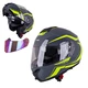 Flip-Up Motorcycle Helmet W-TEC FS-907 P/J - Grey-Fluorescent Yellow