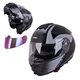 Flip-Up Motorcycle Helmet W-TEC FS-907 P/J - Gunmetal Antracite