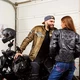 Damska skórzana kurtka motocyklowa W-TEC Strass - czarny z dżetów