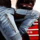 Pánske moto jeansy W-TEC Grandus EVO - 2. akosť - modrá