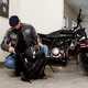 Męska skórzana kurtka motocyklowa W-TEC Dark Vintage - Ciemny szary
