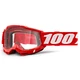 Motokrosové okuliare 100% Accuri 2 - červená, číre plexi