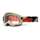 100% Strata 2 Motocross-Brille - Izipizi graugelb, klares Plexiglas - Kombat beige-orange, klares Plexiglas