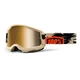 Motocross szemüveg 100% Strata 2 Mirror - Izipizi szürke-sárga, tükrös piros plexi - Kombat bézs-narancssárga, True arany plexi