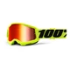 Dětské motokrosové brýle 100% Strata 2 Youth Mirror - Fletcher růžová, zrcadlové červené plexi - žlutá, zrcadlové červené plexi