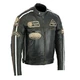 Leather Moto Jacket BOS 2058 Antique - Black - Black