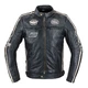 Men’s Leather Jacket W-TEC Makso - Black with Patches - Black with Patches