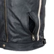 Pánska kožená bunda W-TEC Makso - čierna s nášivkami