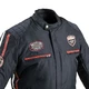 Men’s Textile Jacket W-TEC Jawo - Black with Red and Beige Stripe