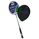 Badmintonová raketa SPARTAN DROP SHOT - čierno-tehlová - modrá
